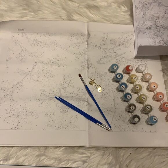 Two paint by number kits includes paint, brushes, canvas & hanging supplies. NWT - Picture 4 of 5